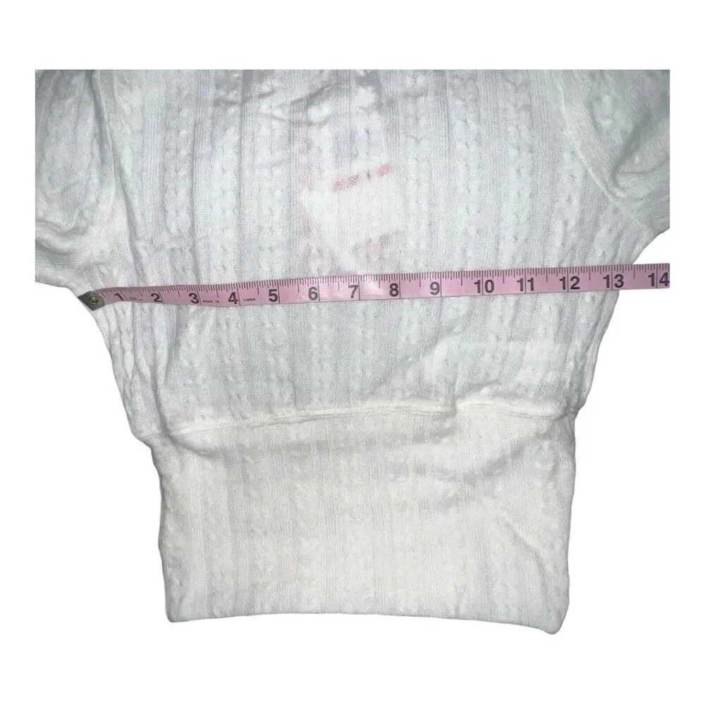 BOG BAND OF THE FREE RAQUEL IVORY RIBBED KNIT‎ PULLOVER SHIRT MOCK NECK SIZE XS